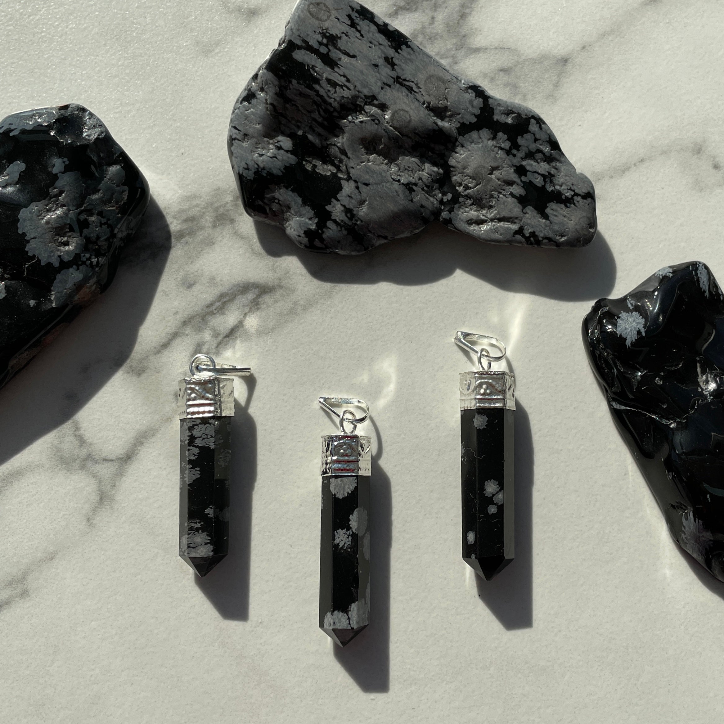 Snowflake Obsidian - Cap Point Pendant Snowflake Obsidian - Cap Point Pendant